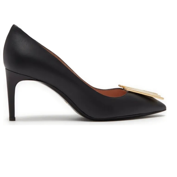 NIB MOSCHINO Logo Leather Pumps - Picture 4 of 6